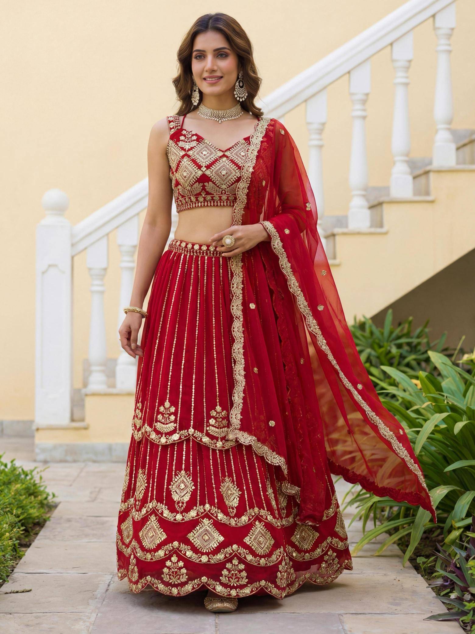 DVD ON 5157 Georgeet Lehenga choli manufacturers in Kolkata